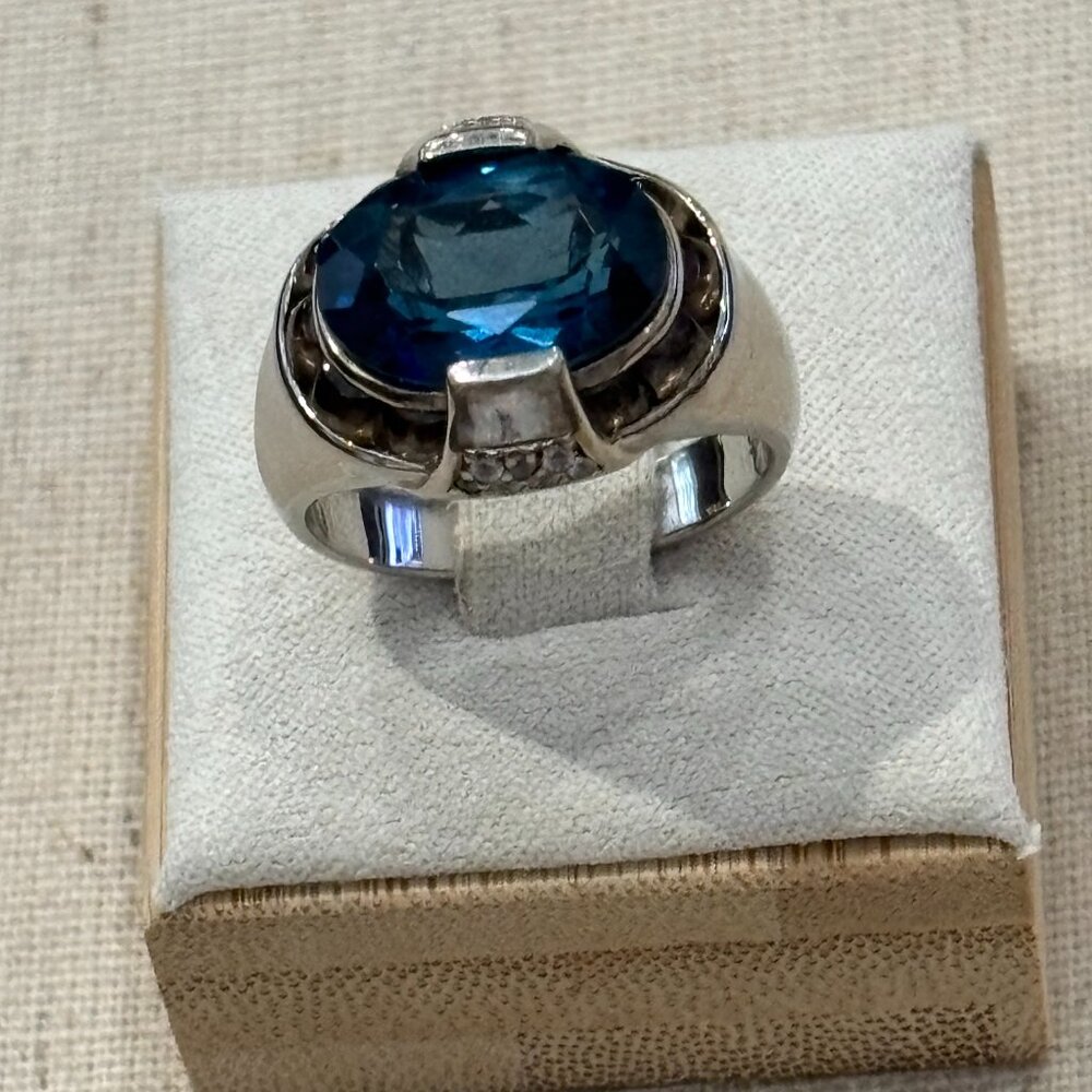 Omar Torres Blue Topaz Sterling Silver Ring